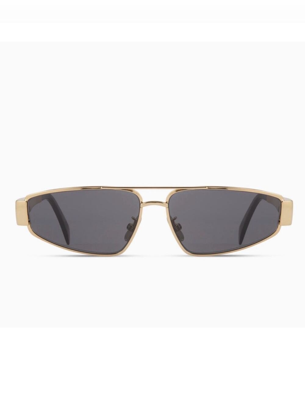 NEW!! CELINE CL40318U 30A Gold Metal Frame Sunglasses Gray Lenses Authentic